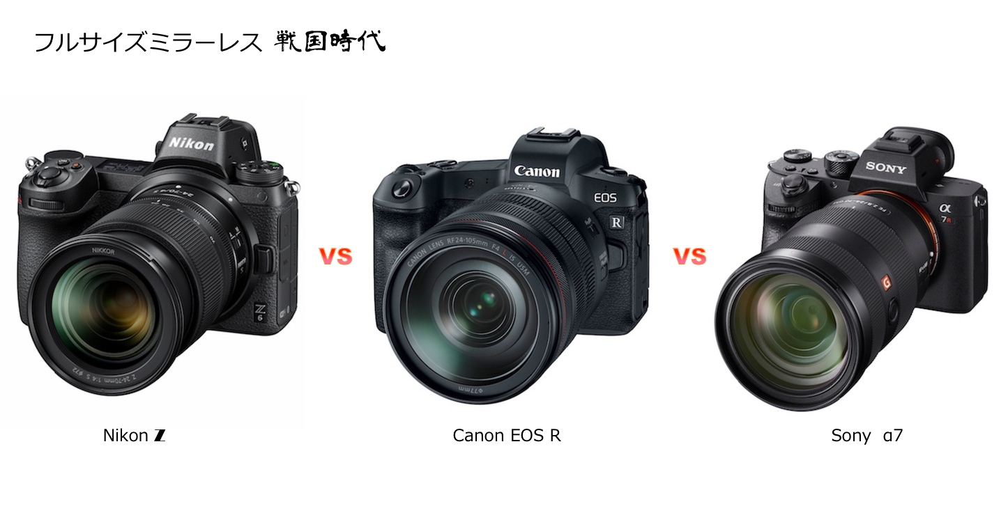 Canon EOS R。キャノンも噂通りフルサイズミラーレス発表、Nikon Z 7、Z 6 と比較。