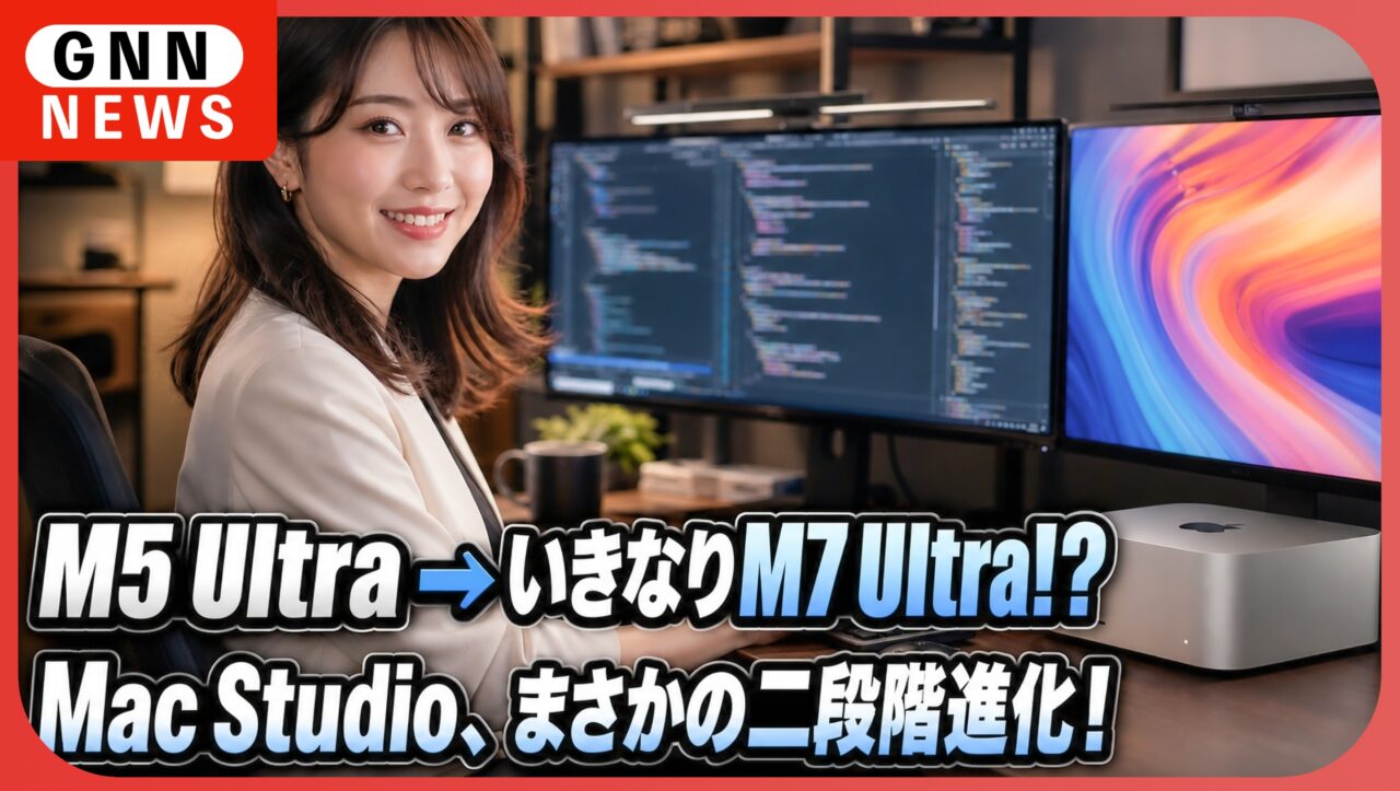 Mac Studio、まさかの二段階進化！年内にM5 Ultra、二〇二八年にはM7 Ultra登場へ。あなたはどっち派？