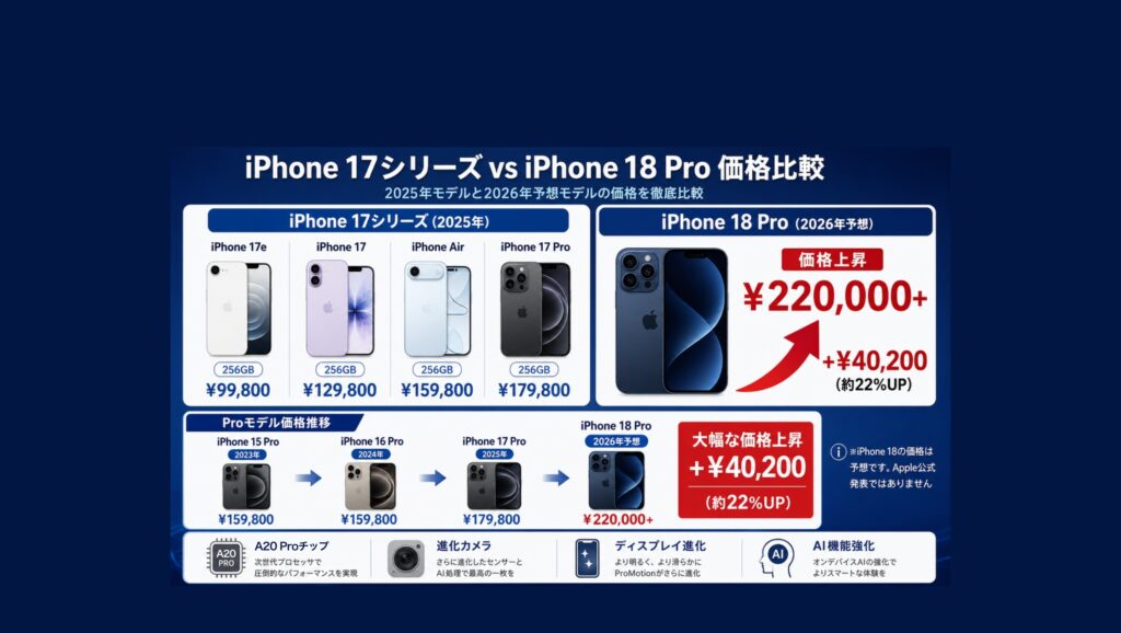 iPhone 18 Pro、最大4万円の値上げか？ 